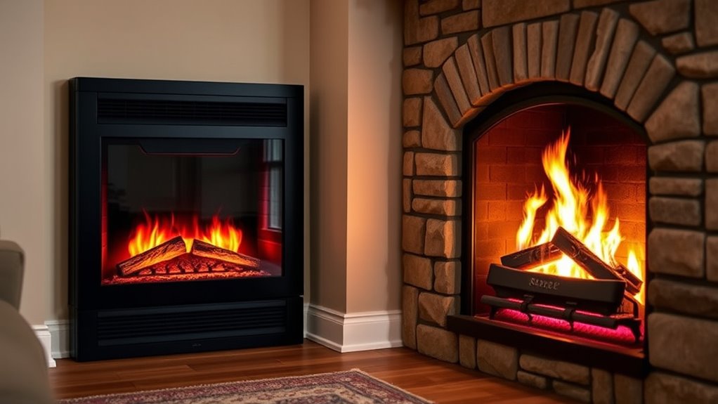 electric versus gas fireplace costs