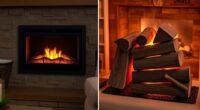 electric vs log fireplace options