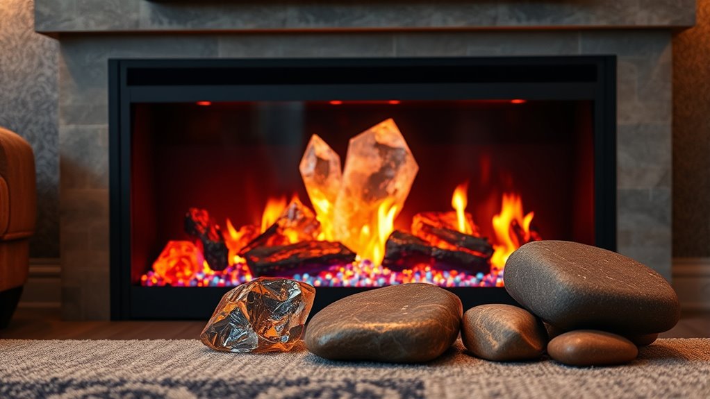 fireplace media material choices