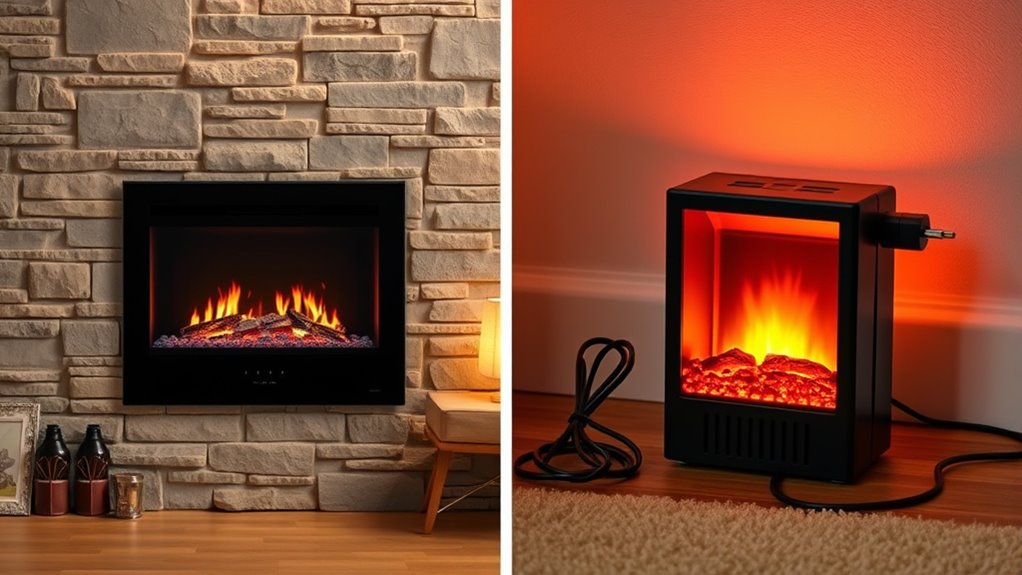 hardwired versus plug in fireplaces