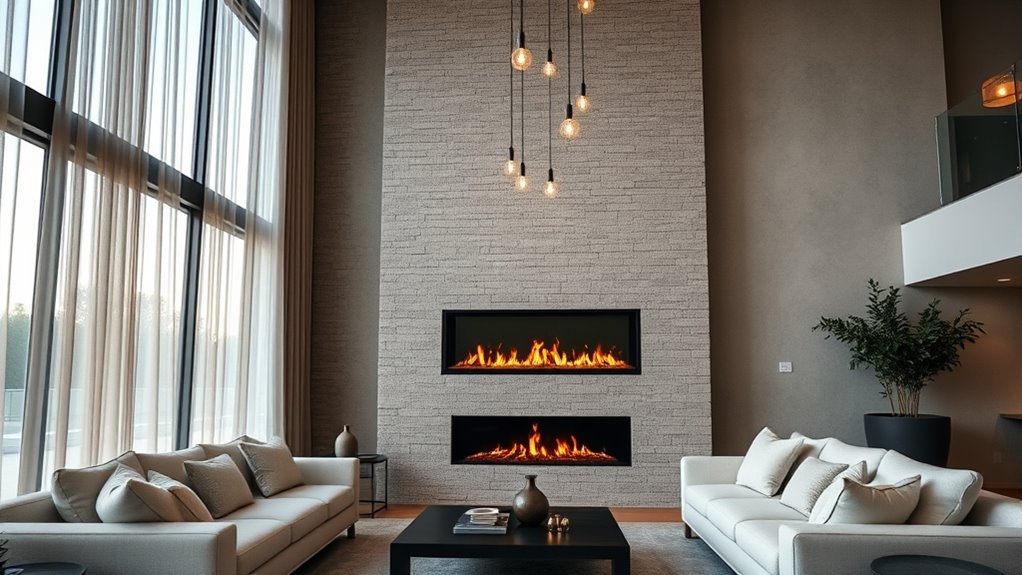 high ceiling electric fireplace selection