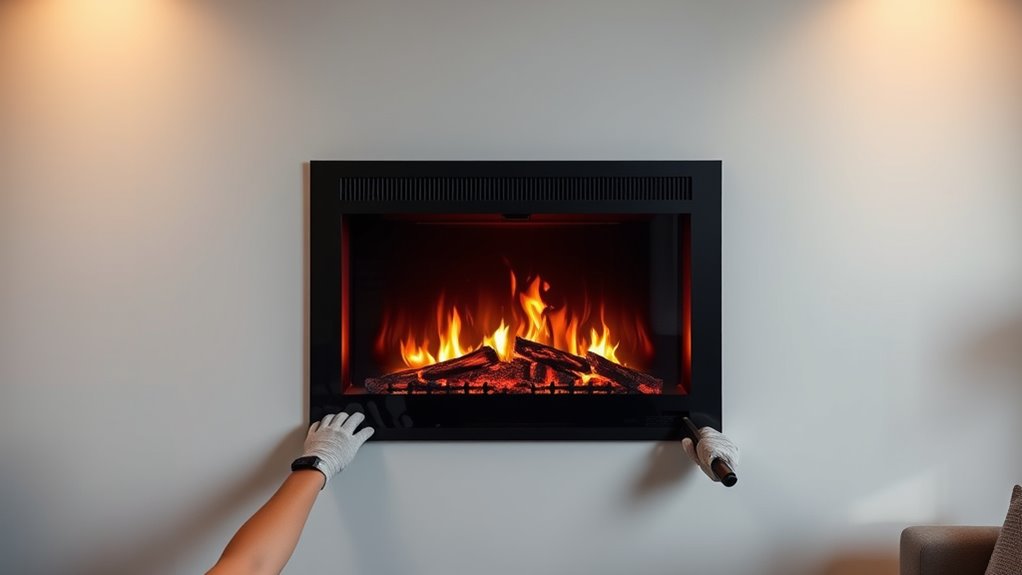 installing a wall mounted fireplace