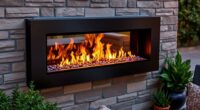 outdoor electric fireplace sizing