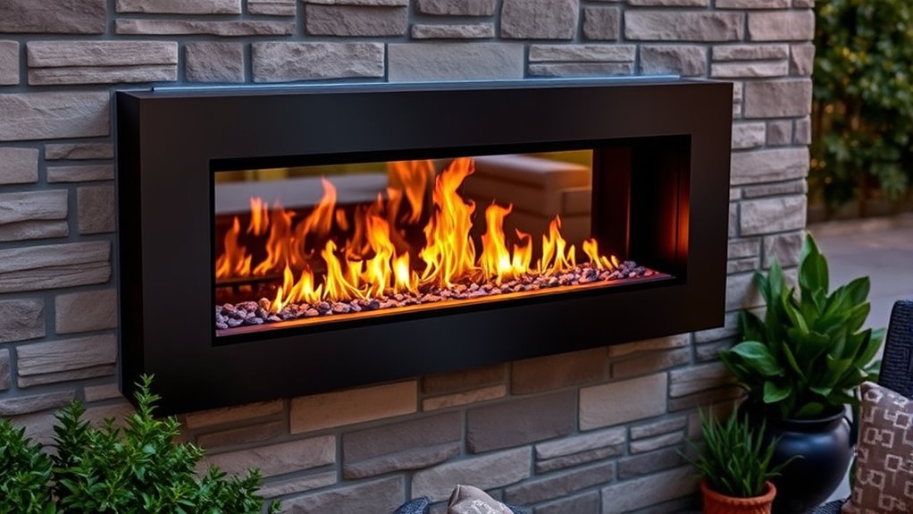 outdoor electric fireplace sizing