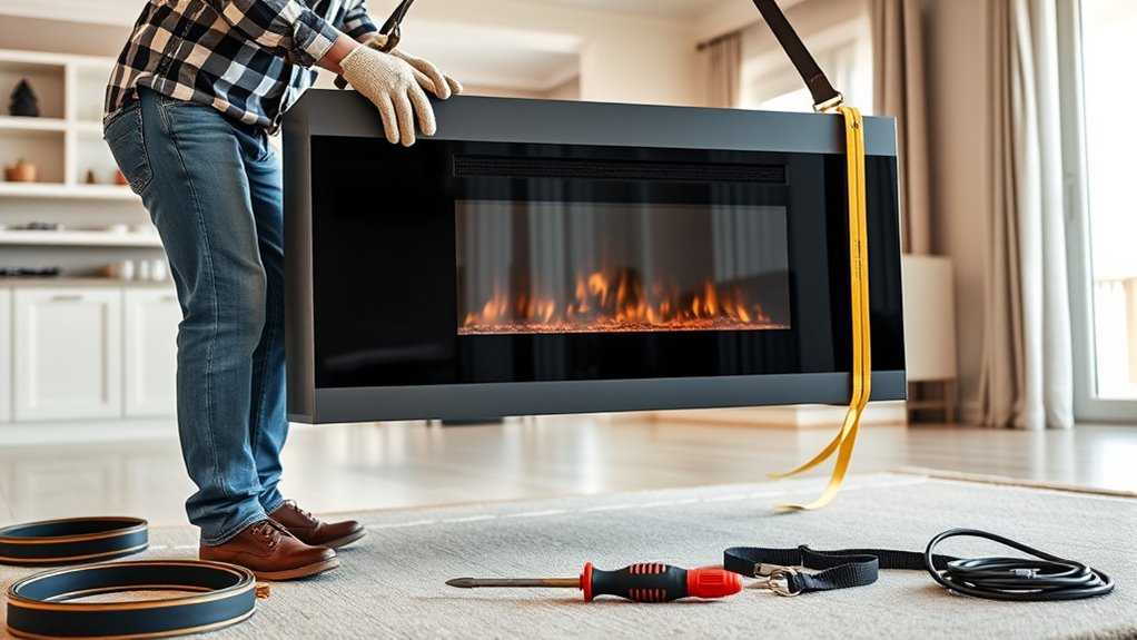 proper electric fireplace moving
