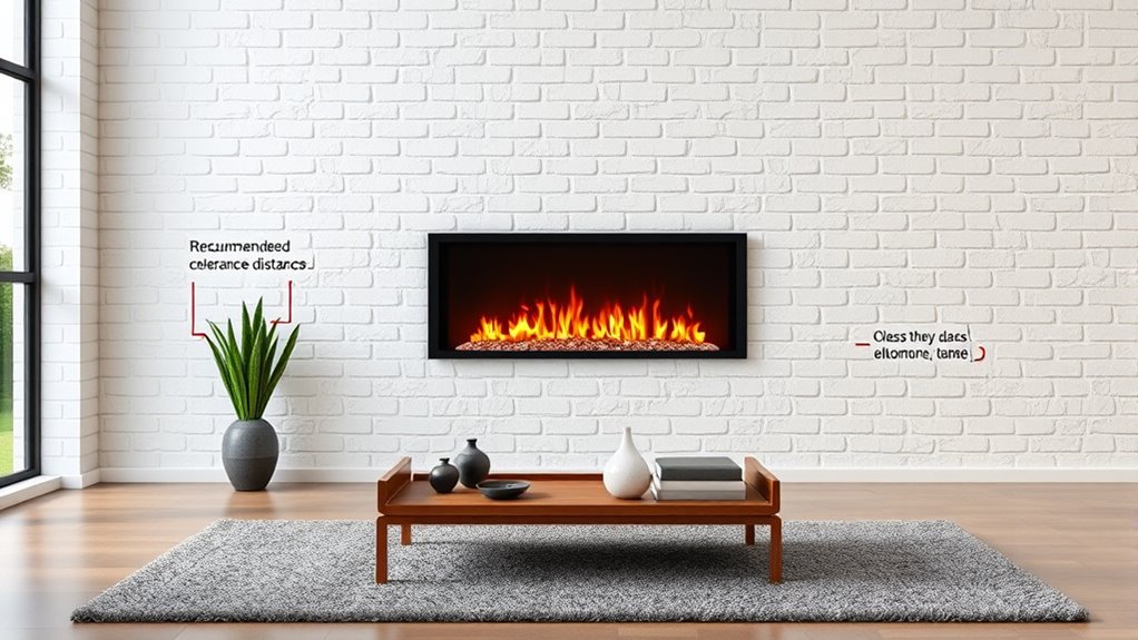 safe clearance for electric fireplaces