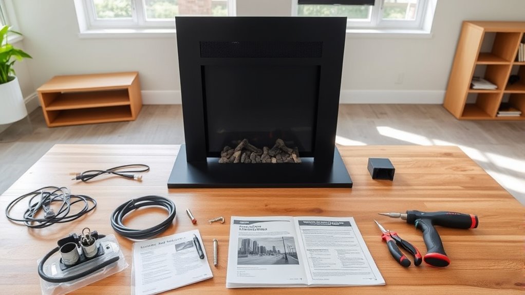 safe electric fireplace moving