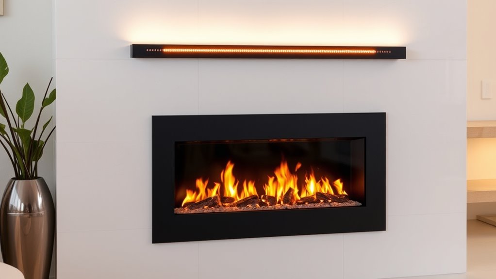 smart minimalist electric fireplaces