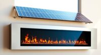 solar panels powering fireplaces