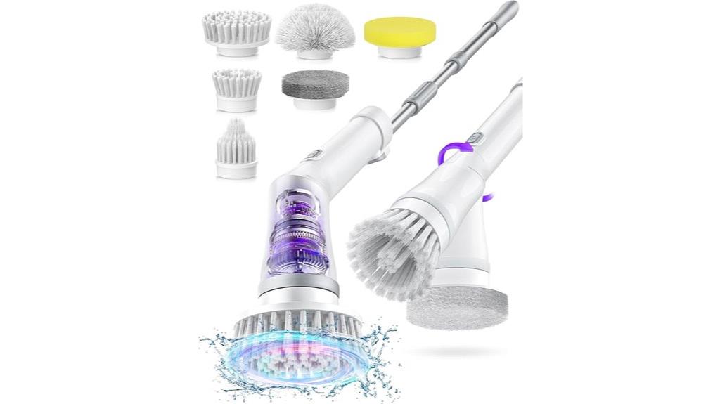 electric spin scrubber with six brushes