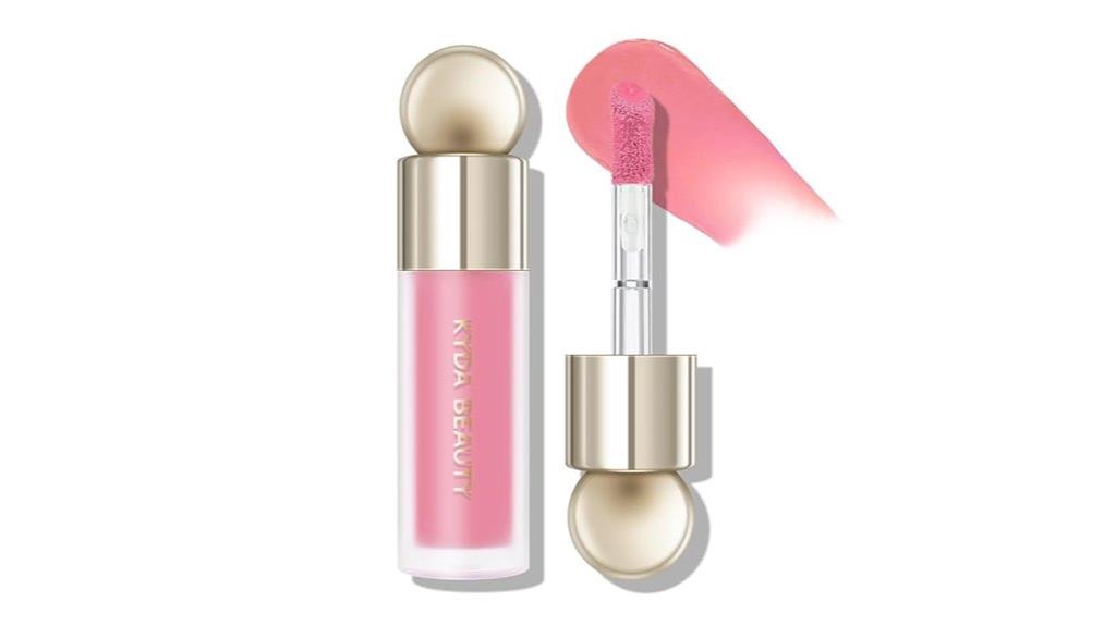 matte liquid blush application