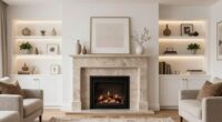 balanced fireplace accent wall