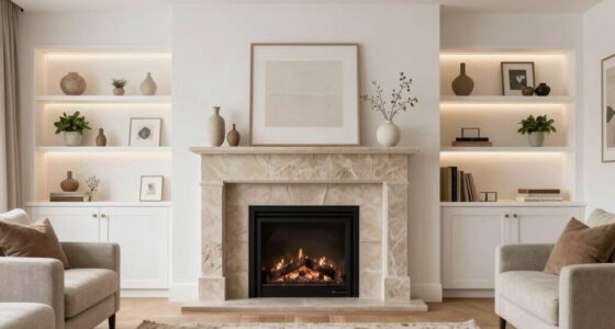 balanced fireplace accent wall