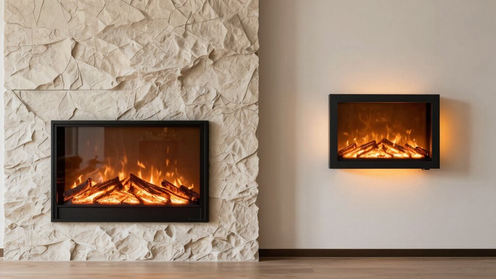 built in vs wall mounted fireplaces
