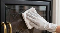 clean fireplace glass thoroughly