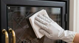 clean fireplace glass thoroughly