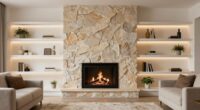 coordinate shelves with fireplace