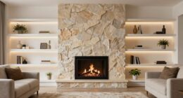 coordinate shelves with fireplace