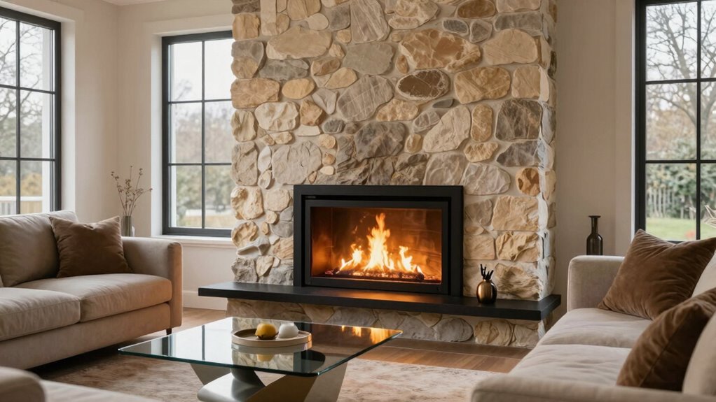 corner fireplace enhances space design