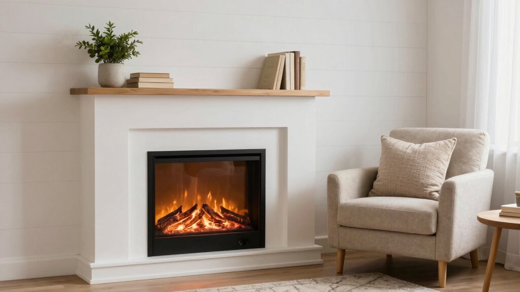 cozy small apartment fireplace