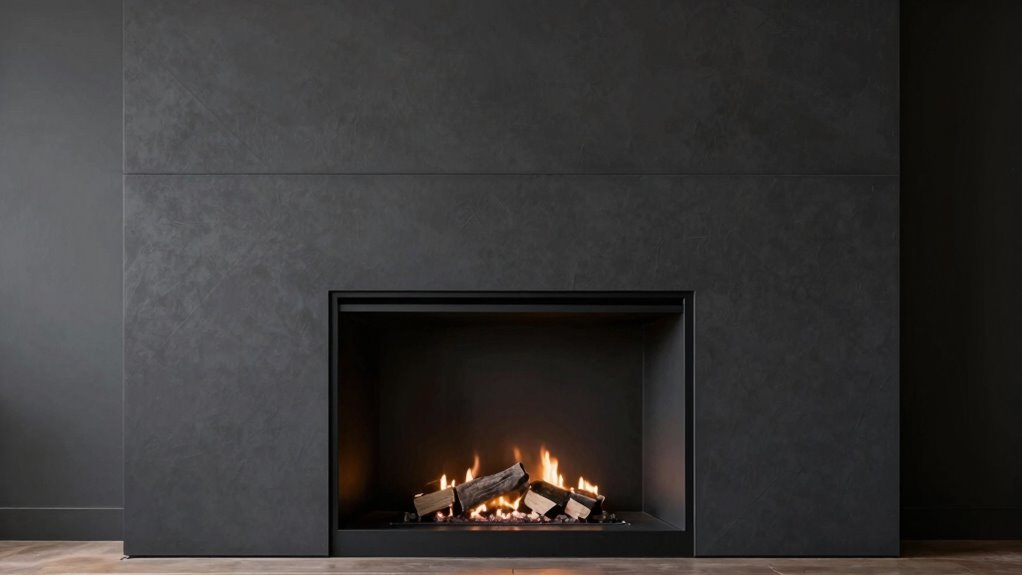 dark walls enhance fireplace style