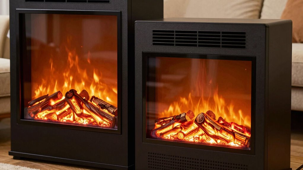 decorative vs heating fires