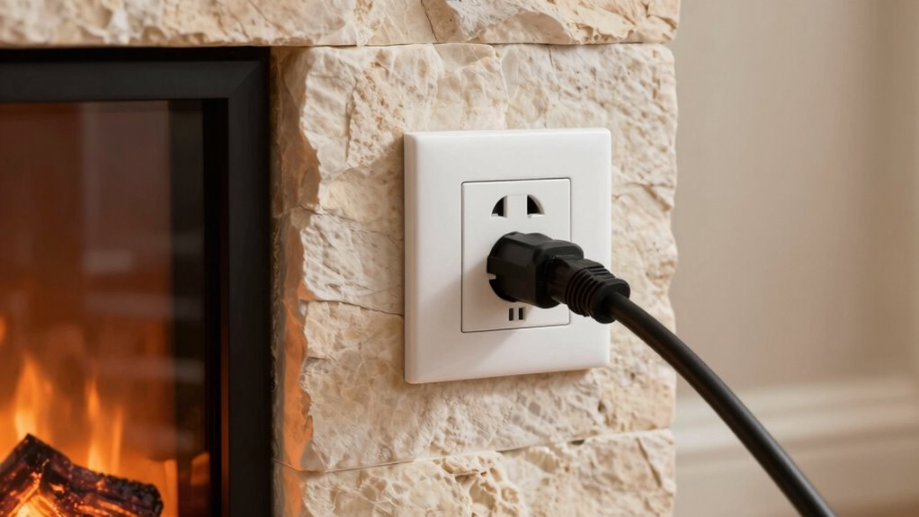 dedicated fireplace electrical outlet
