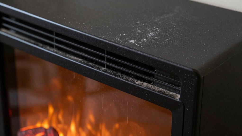 dust buildup hampers fireplace performance
