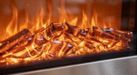 electric fireplace glass temperature