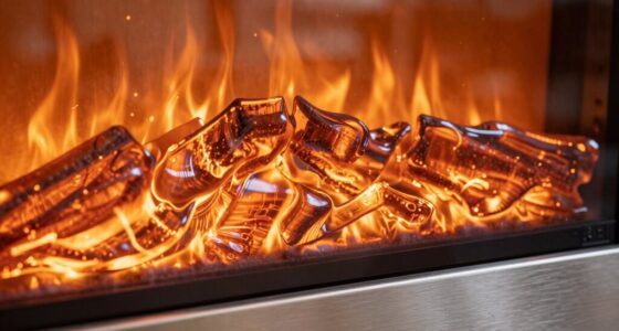 electric fireplace glass temperature