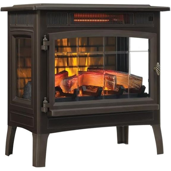 electric fireplace with flames