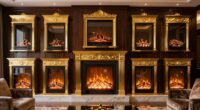 elegant gold trimmed fireplaces
