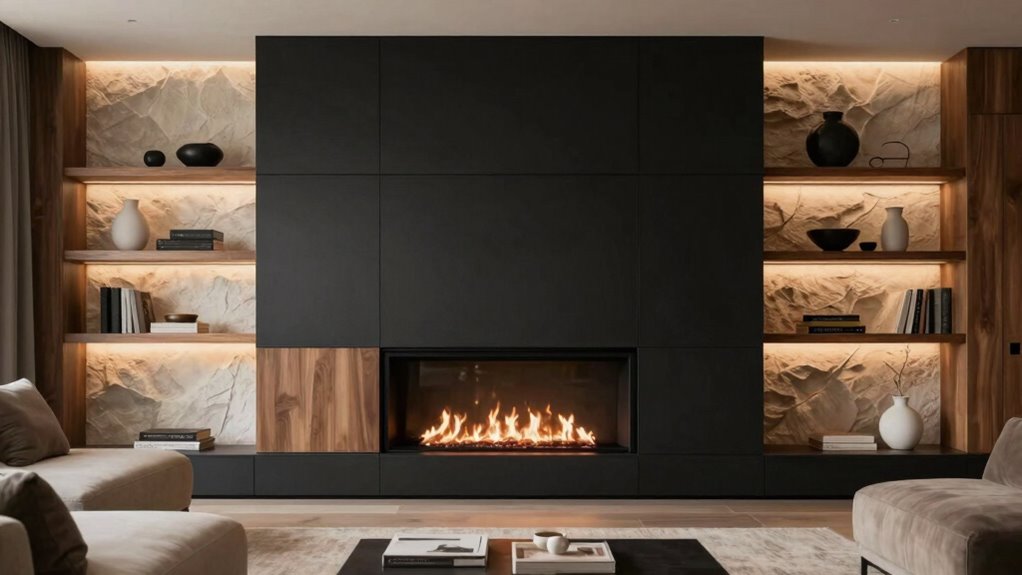 fireplace materials and colors