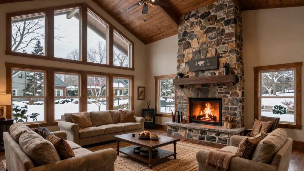 fireplace scale enhances luxury