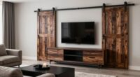 fireplace tv stands with barn doors