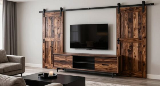 fireplace tv stands with barn doors