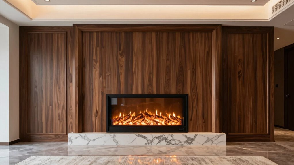 integrated custom fireplace design