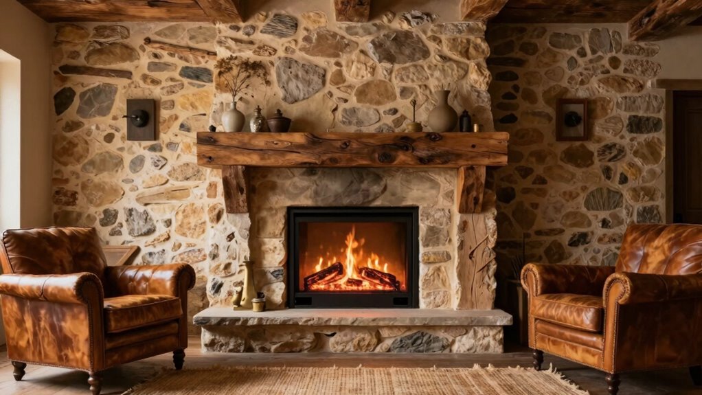 modern rustic fireplace technology
