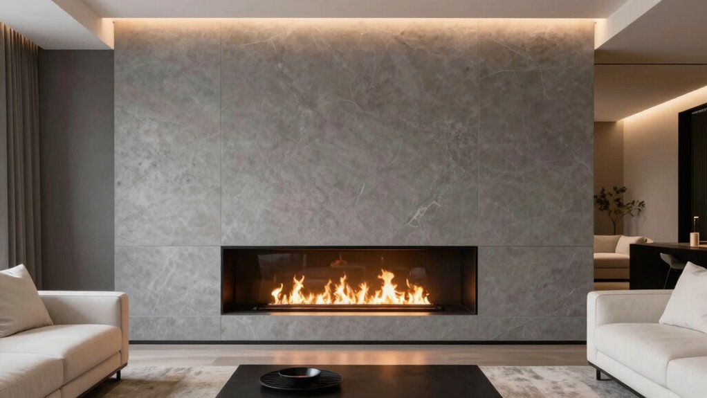 modern sleek fireplace accents