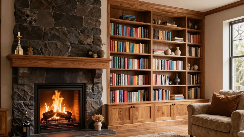 modern space saving fireplace design