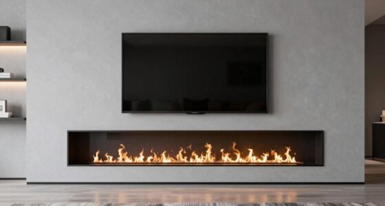 optimal fireplace size for media wall