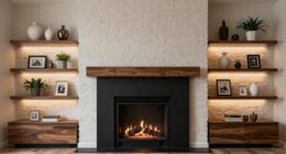 side shelves enhance fireplace functionality
