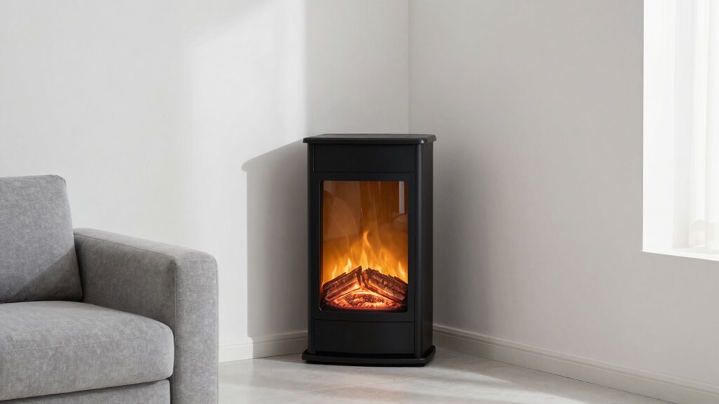 space saving modern fireplace