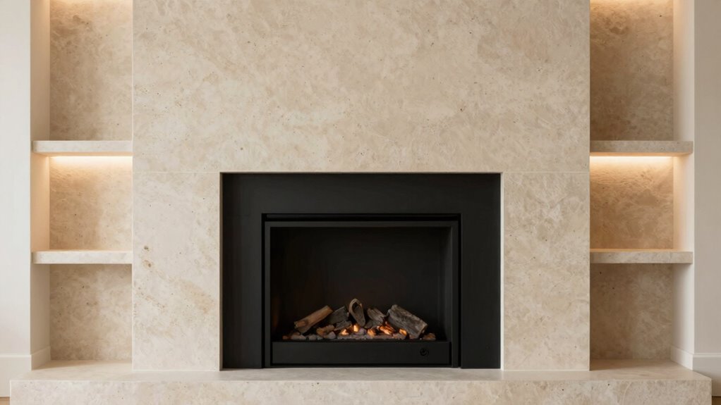 strategic fireplace material lighting