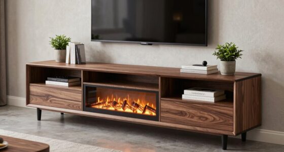 top open shelving fireplace stands