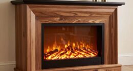 top wood finish electric fireplaces