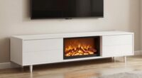 white tv stands with fireplaces