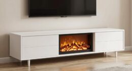 white tv stands with fireplaces