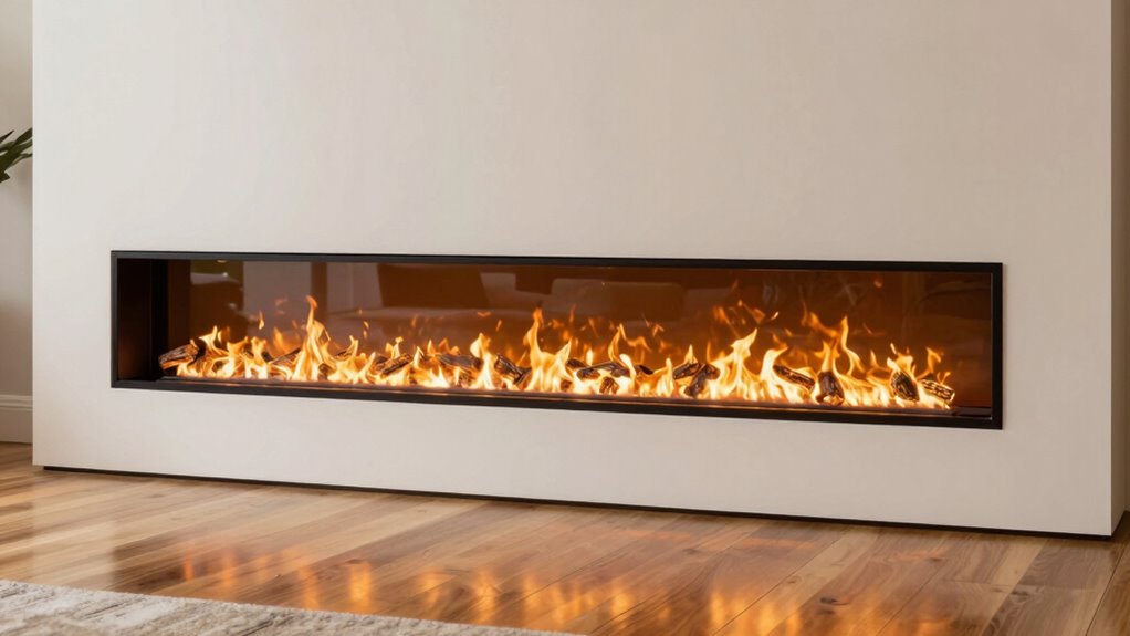 wide electric fireplace focal point