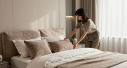 This “Boring,” Beige Guest Bedroom Is Transformed into a Luxe, Layered Retreat